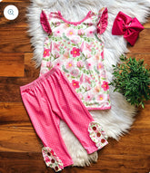 Wishful Wildflowers Bow Back Capri Set