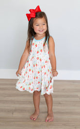 Strawberries and Bows Razorback Twirl Dress