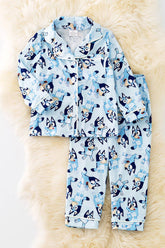 Blue Character Printed Boys Pajamas