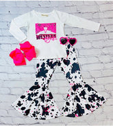 Western Barbie Cow Print-Girl 2PC Bell Set