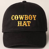 Cowboy Hat Text Embroidered Baseball Cap