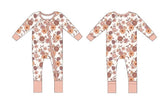 Fall Floral (Ribbed) | Bamboo Zipper Pajamas