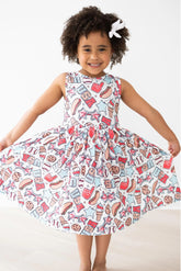 Red, White & BBQ Tank Twirl Dress