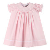 Pink and White Smocked Bishop Dress