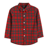 Red and Green Tartan Boy Dress Shirt: Red / 5Y