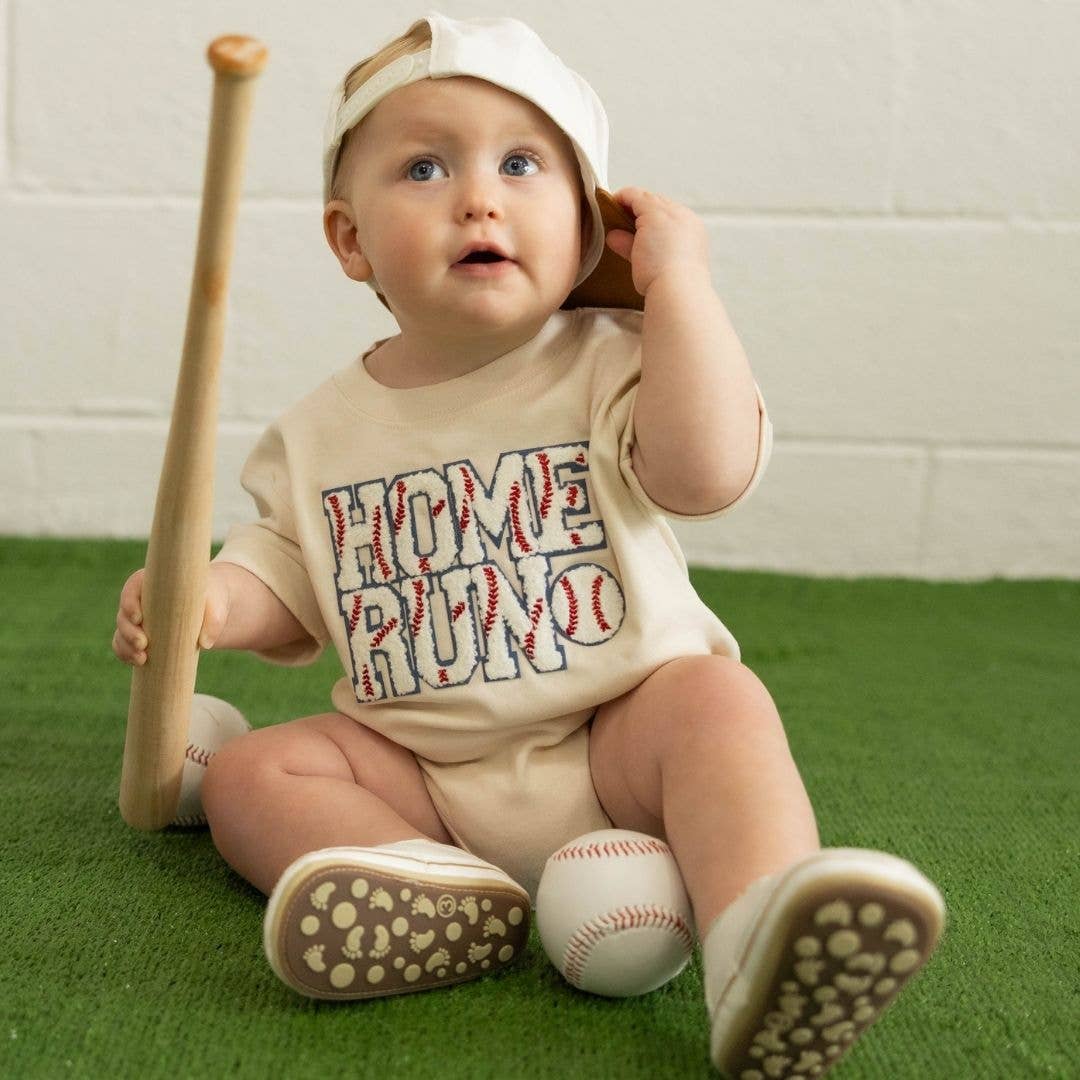 Home Run Patch Short Sleeve Romper - Baby - Spring Sports