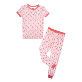 Fancy Flamingos Two-Piece Bamboo Kids Pajama Pants Set