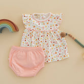 Bugs and Blossoms Ruffle Diaper Cover Set