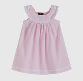 Pink Seersucker Yoke Dress