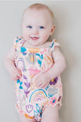 Daydreams Ruffle Cross Back Romper- Girl