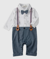 Dinosaur Print Tuxedo Baby Boy Romper