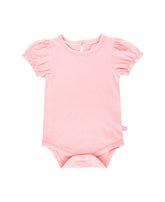 Baby Girls Pink Knit Puff Short Sleeve Bodysuit