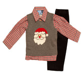 Boys Grey Santa Sweater Set