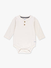 Baby Boys Ivory Knit Long Sleeve 2-Button Henley Bodysuit