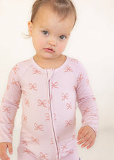 Bows | Bamboo Zip Pajamas