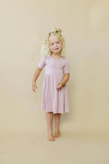 Purple Bamboo Twirl Dress Baby Toddler Girls Clothes Spring