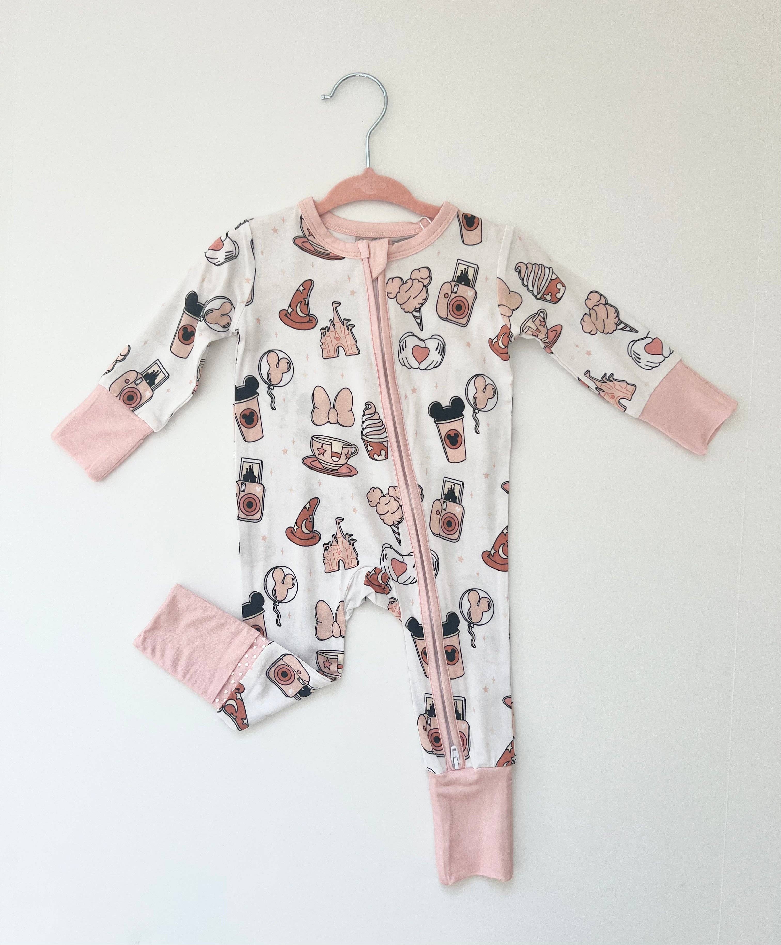 Girl Pins & Treats Zip Up Bamboo Pajamas