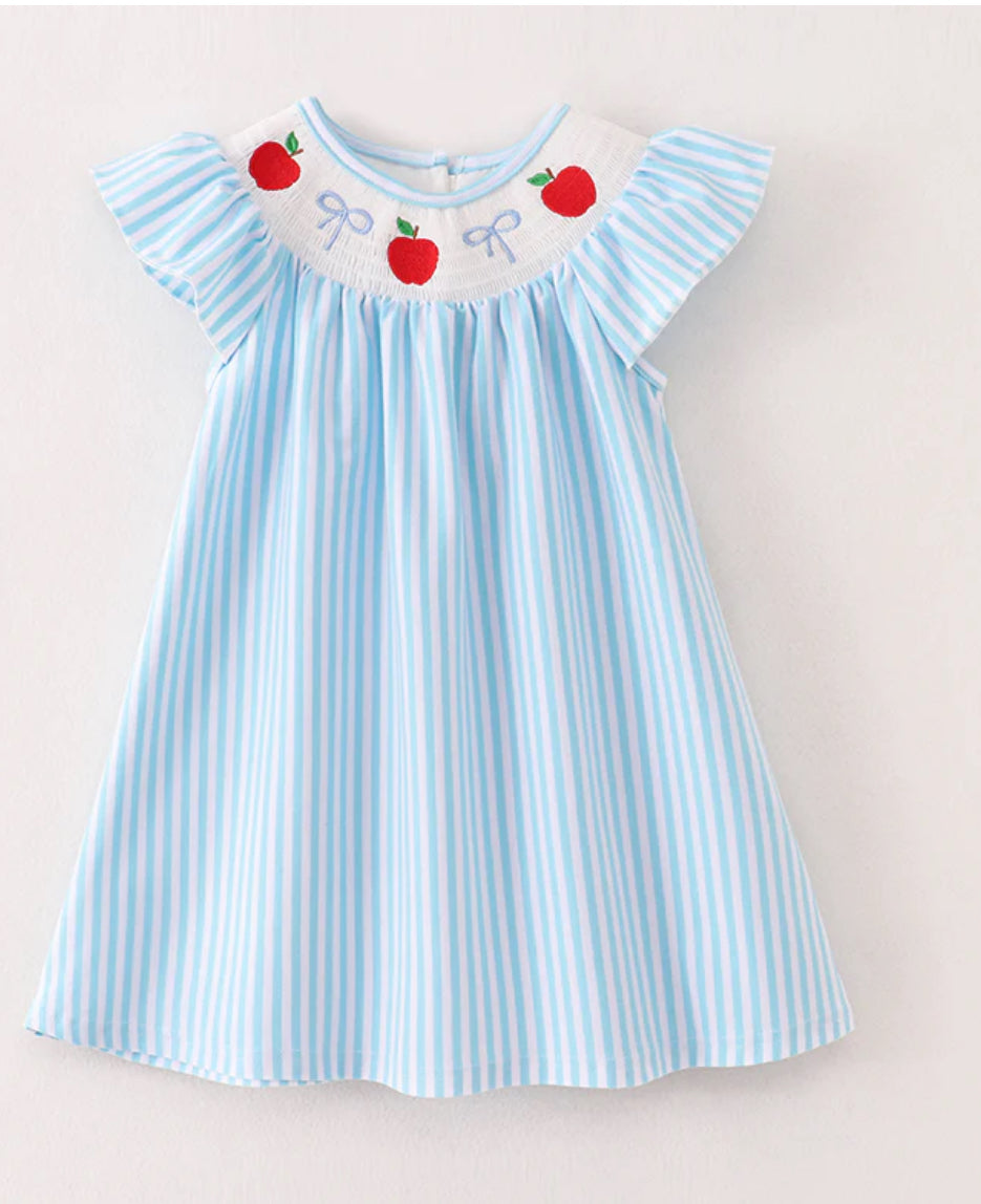 Back To School Embroidered Smock Dress