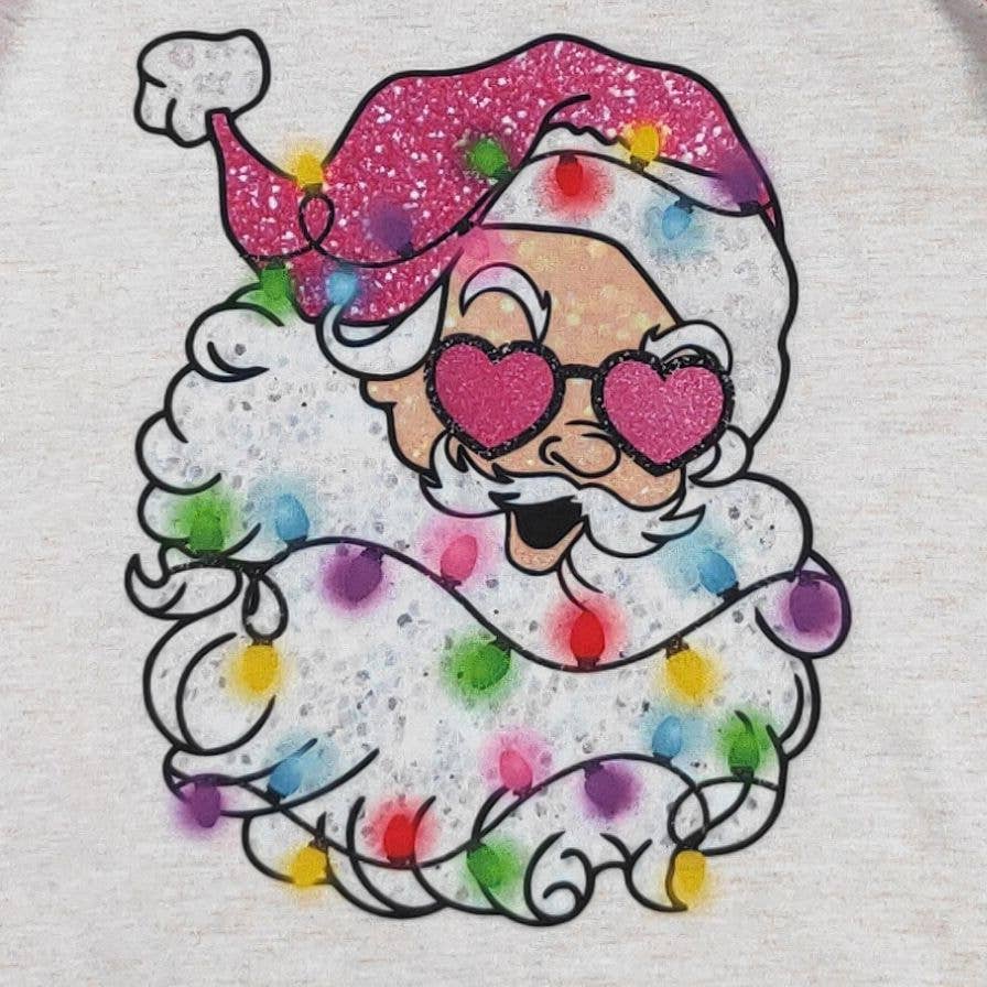 Santa Lights Girls Raglan