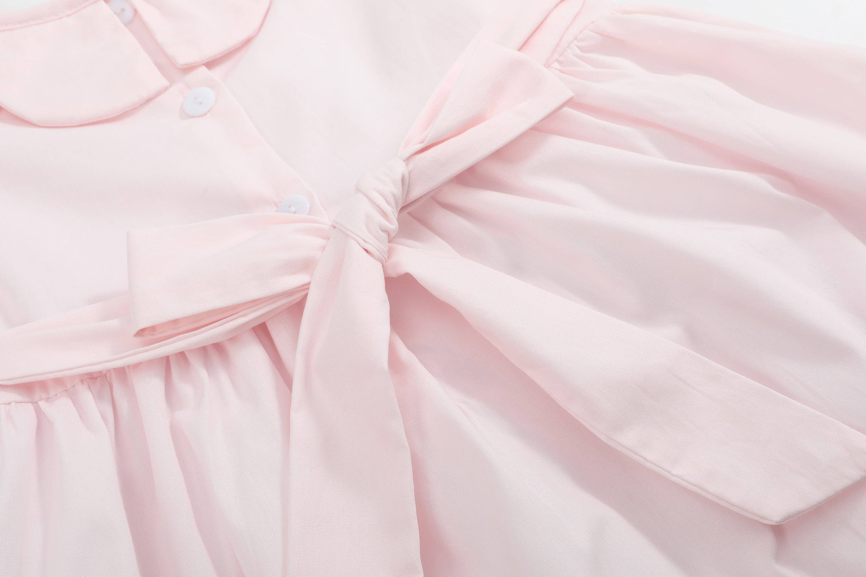 Pink Petal Collared Smocked Dress