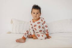 Football Print 2pc Bamboo Pajamas Toddler Kids PJs Fall Boy