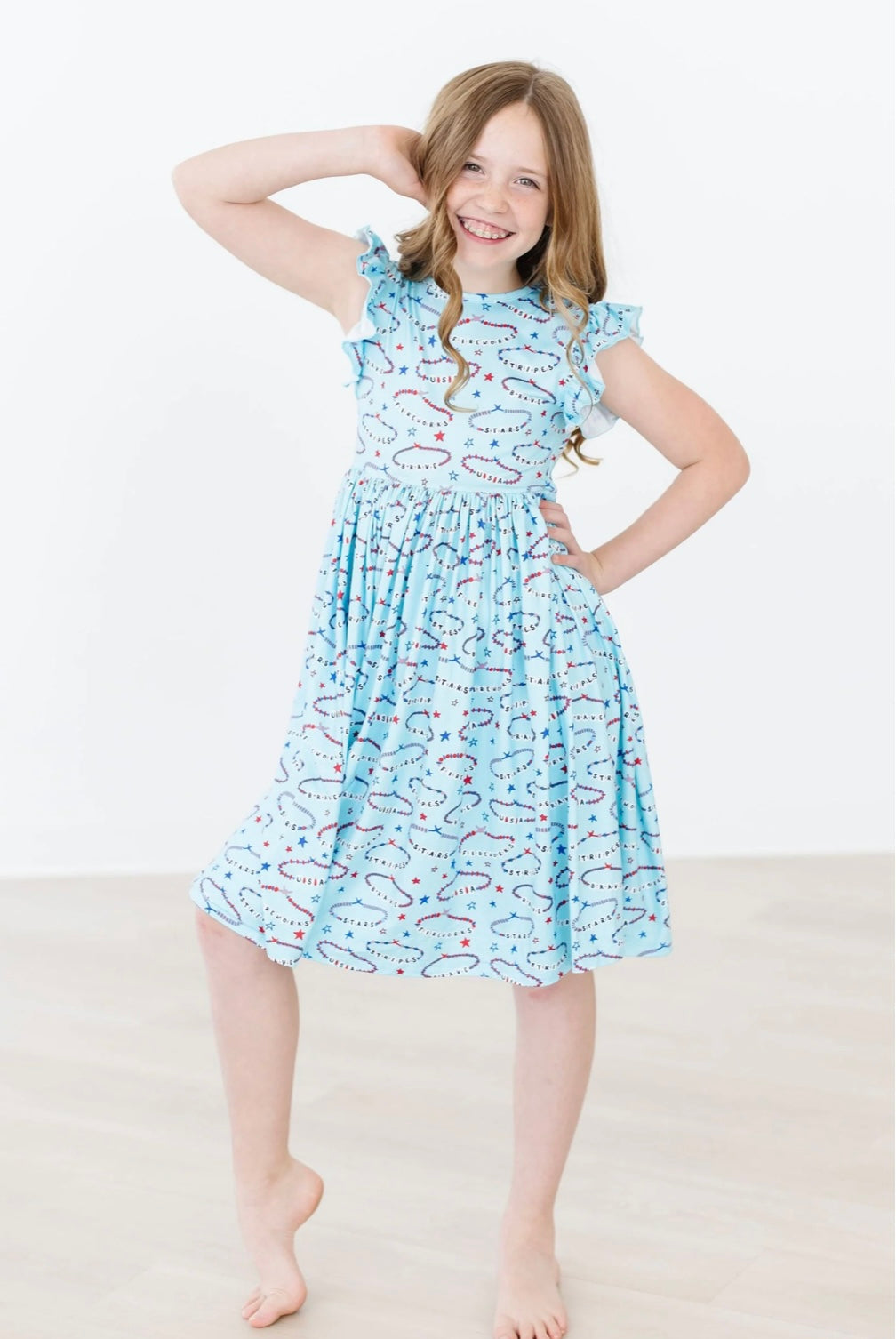 Miss Americana Flutter Sleeve Twirl Dress