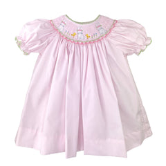 Dress with Easter Bunny Bishop Smocking