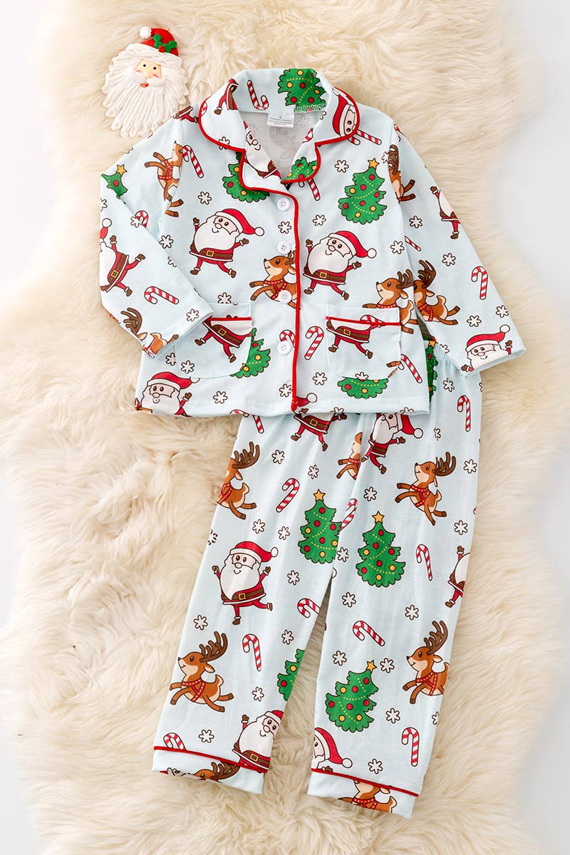 Santa Printed Unisex Pajamas Set.