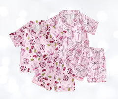 Girl 2PC Jammies Assorted Coquette Bow Styles