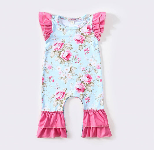 Rosy Aqua Baby Romper