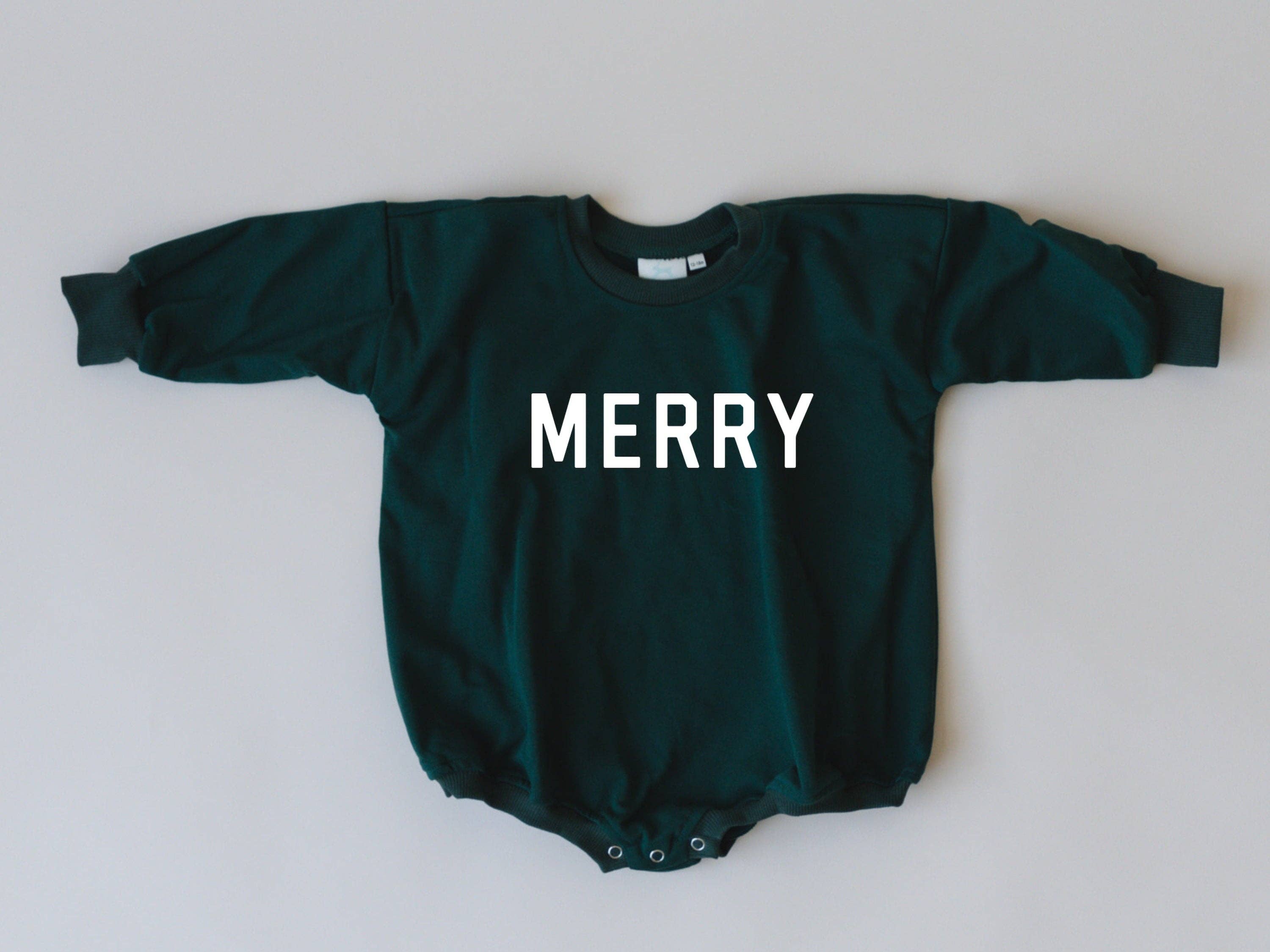 Merry Sweatshirt Romper Christmas Clothes Baby Holiday Red