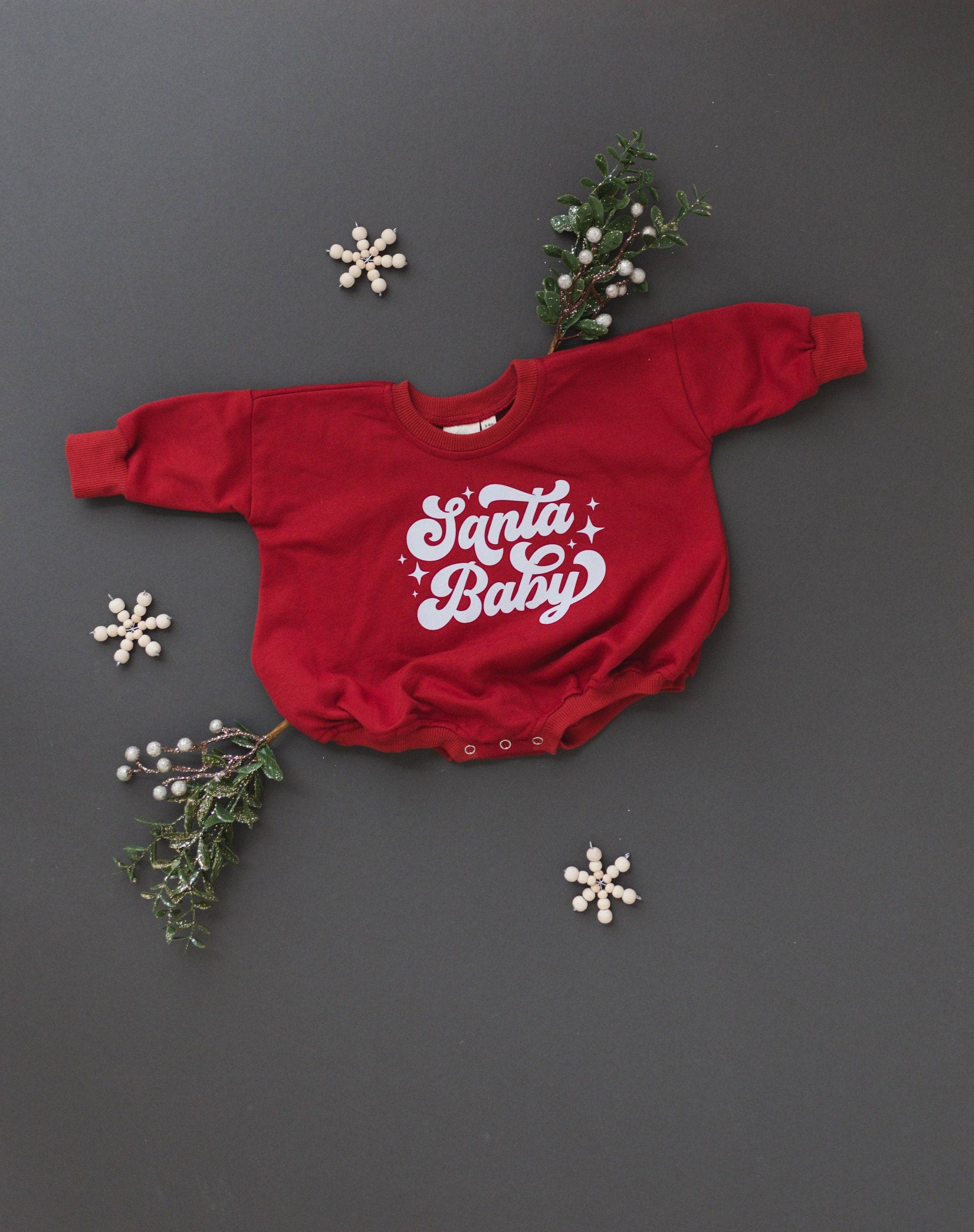 Santa Baby Christmas Sweatshirt Romper Baby Toddler Clothes