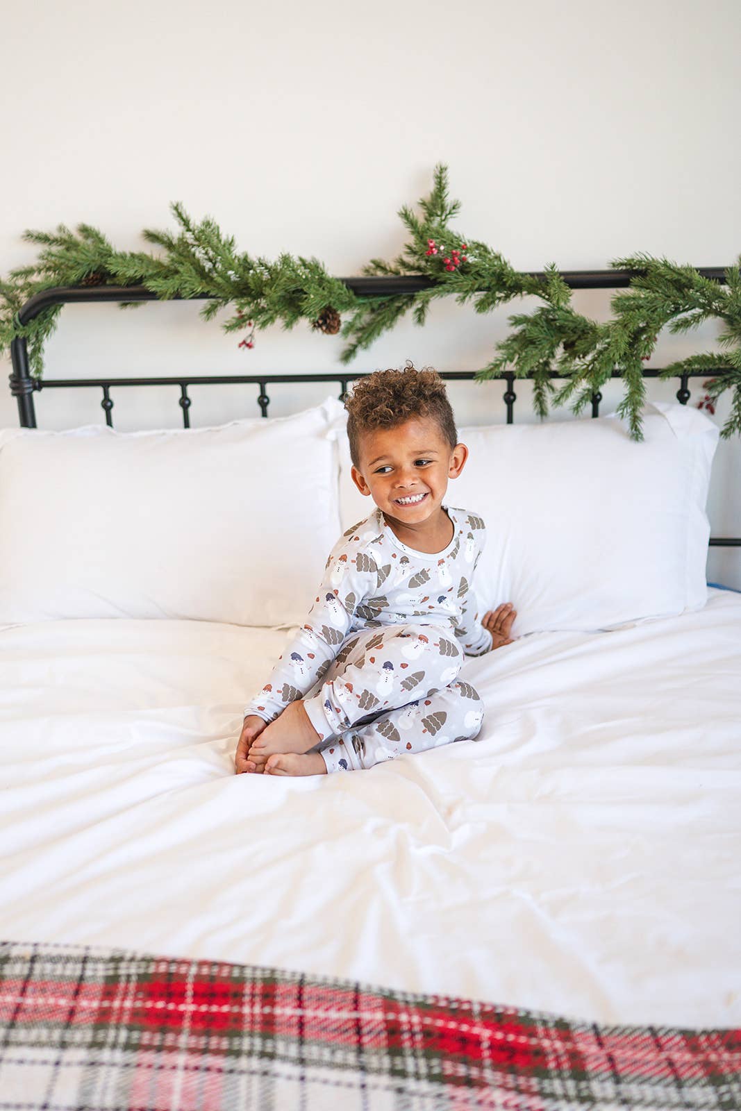 Organic Cotton Baby Toddler Winter Holiday Snowman Pajamas