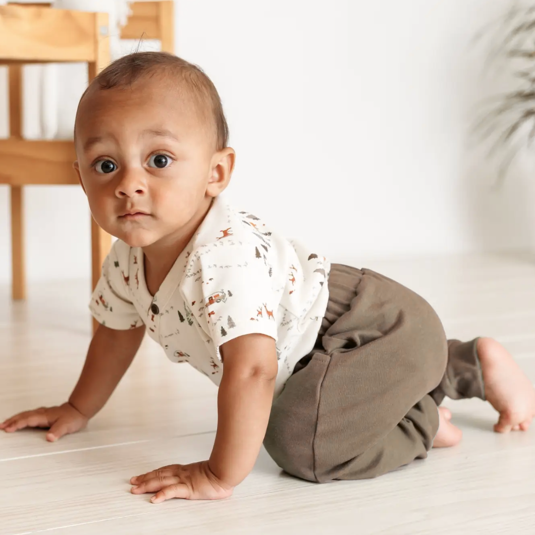 100% Organic Short bodysuit | into the woods