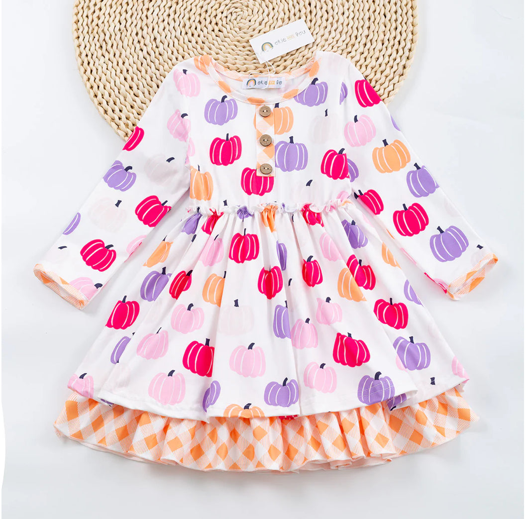 Multi-Color Pumpkin Party Dress