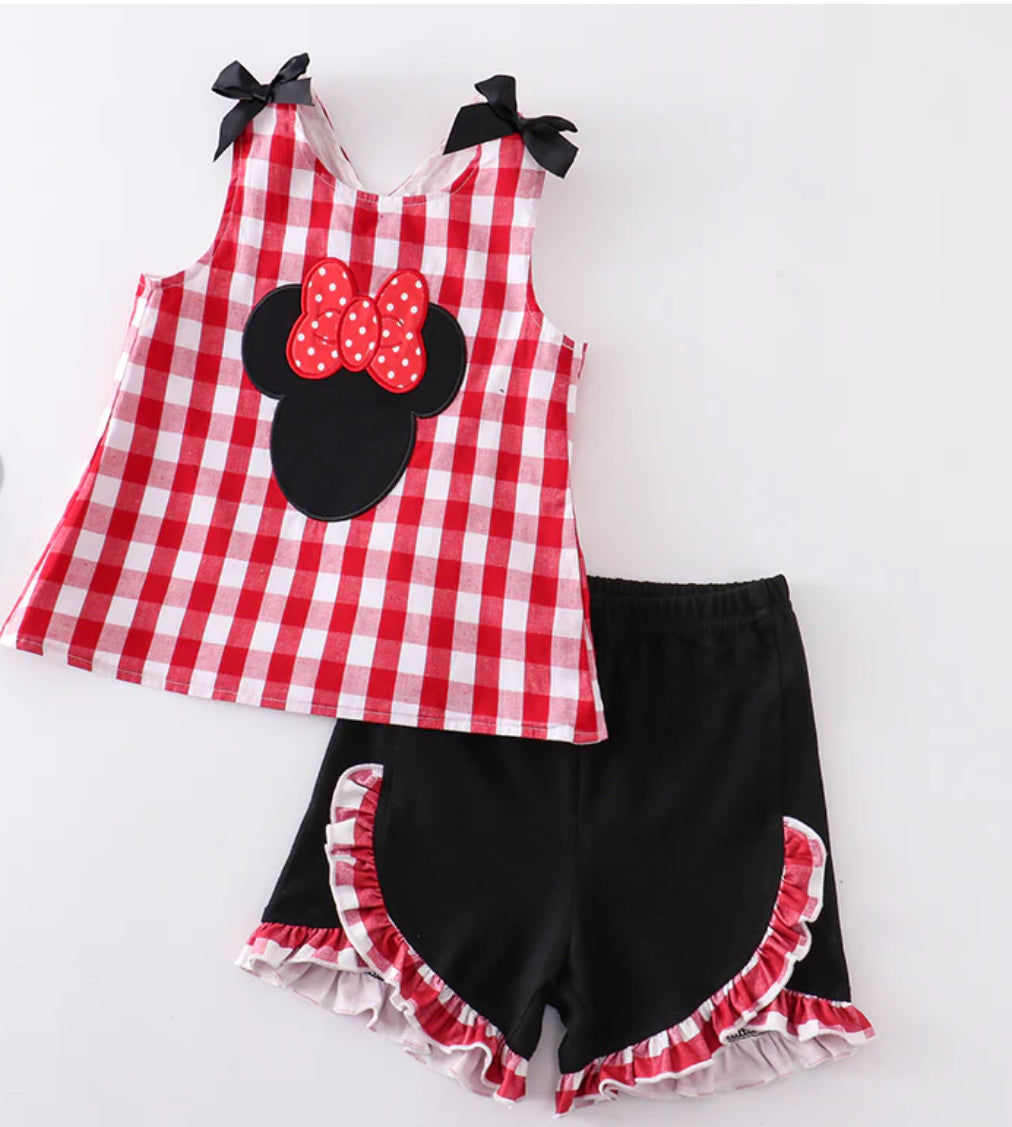 Character Print Minnie Girl 2PC Shorts Set