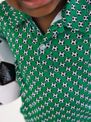 Boys Soccer Mania Knit Short Sleeve Performance Polo