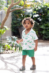 100% Organic Cotton Toddler + Kid Camp Shirt_Sea Turtles
