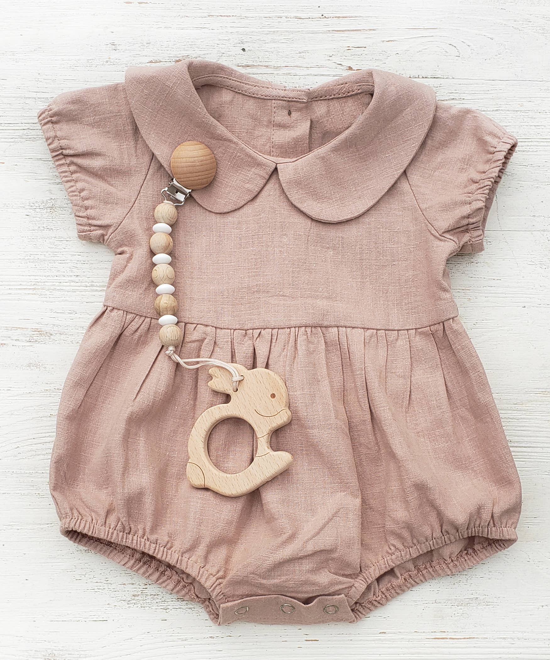 Baby Girl Linen Romper Short sleeve| Allie