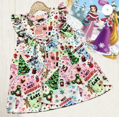 Christmas Fun Character Print Dress