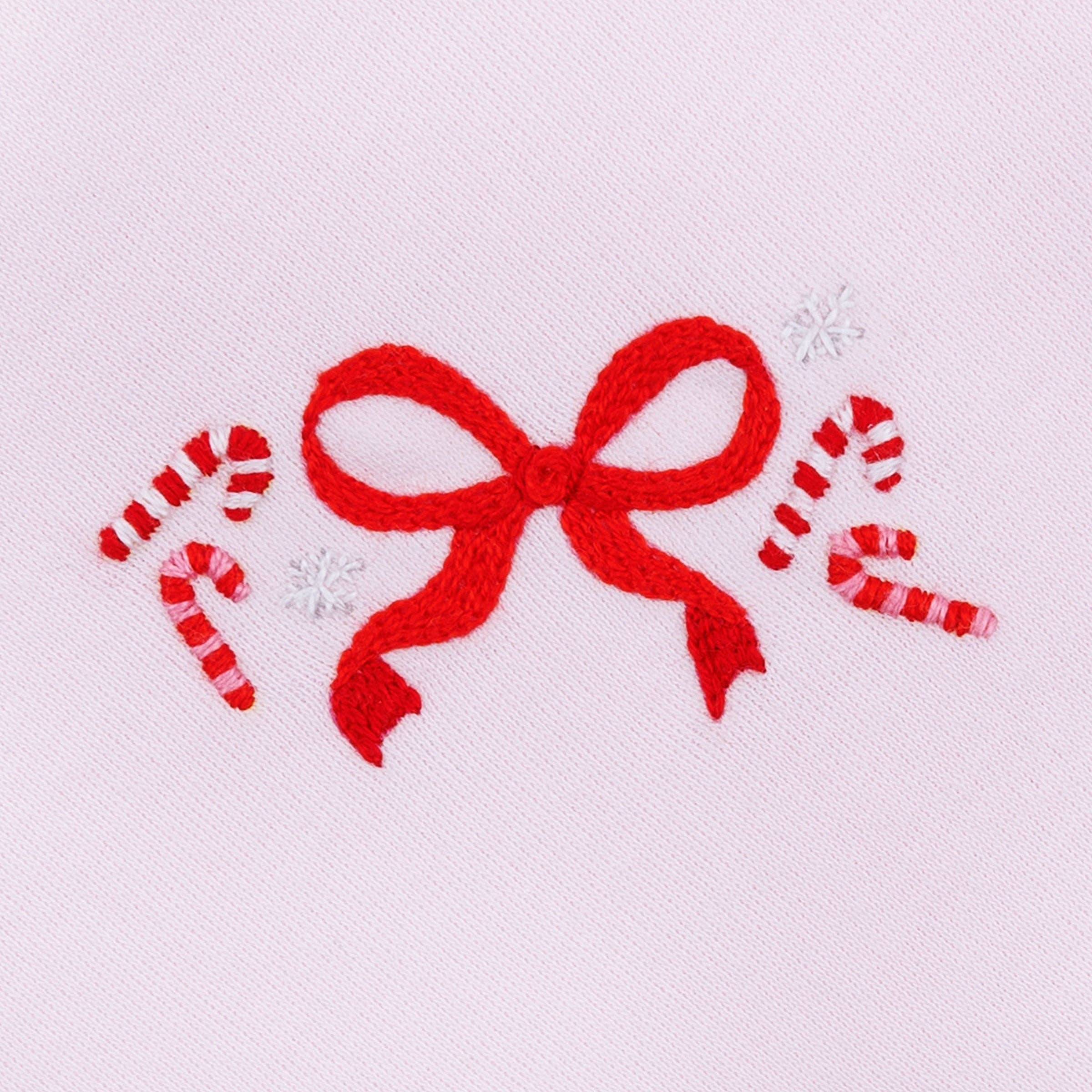 Candy Cane Lane Embroidered Short Sleeve Bubble