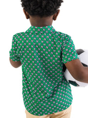 Boys Soccer Mania Knit Short Sleeve Performance Polo
