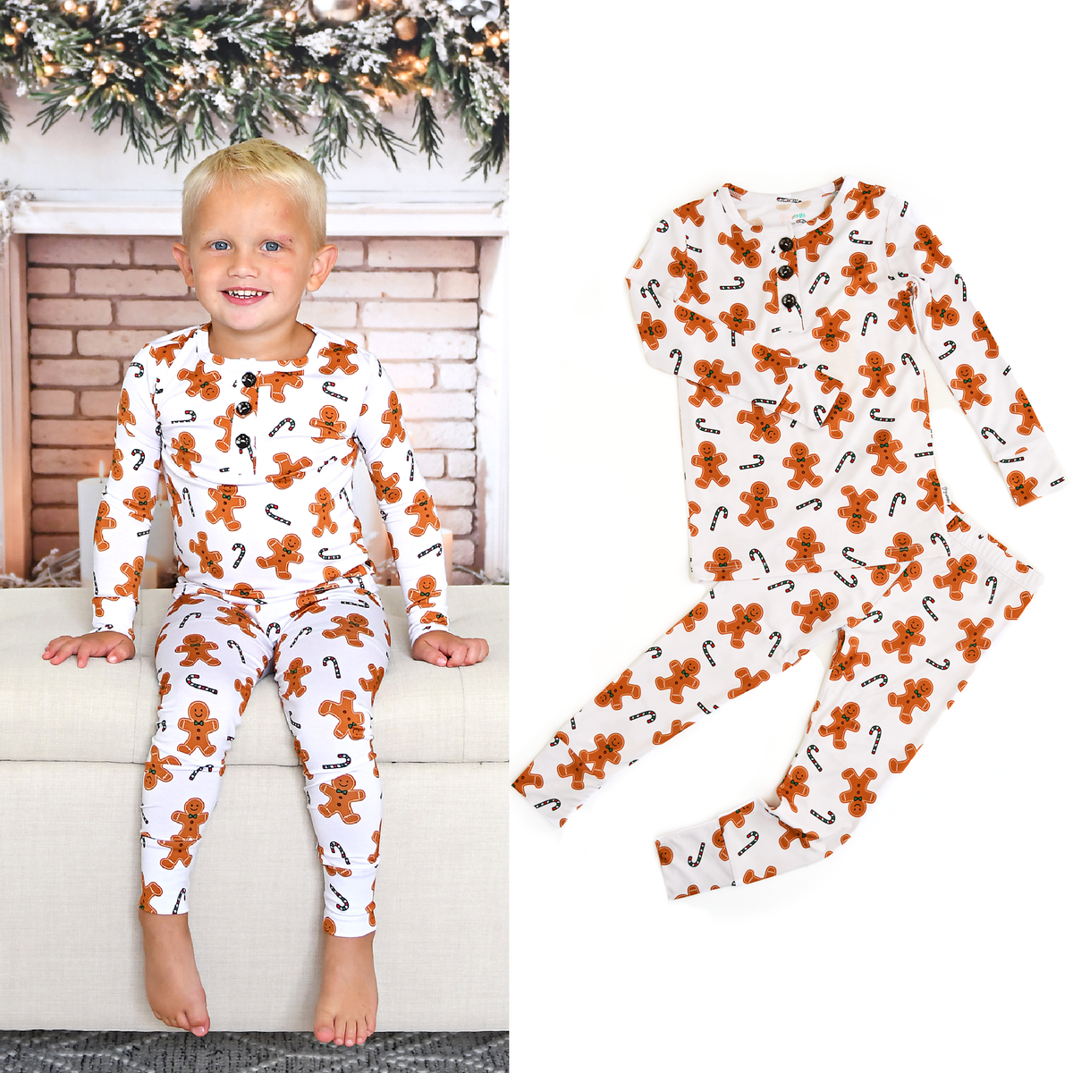 Fritz Gingerbread TWO PIECE Matching Christmas Pajamas