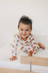 Football Print 2pc Bamboo Pajamas Toddler Kids PJs Fall Boy