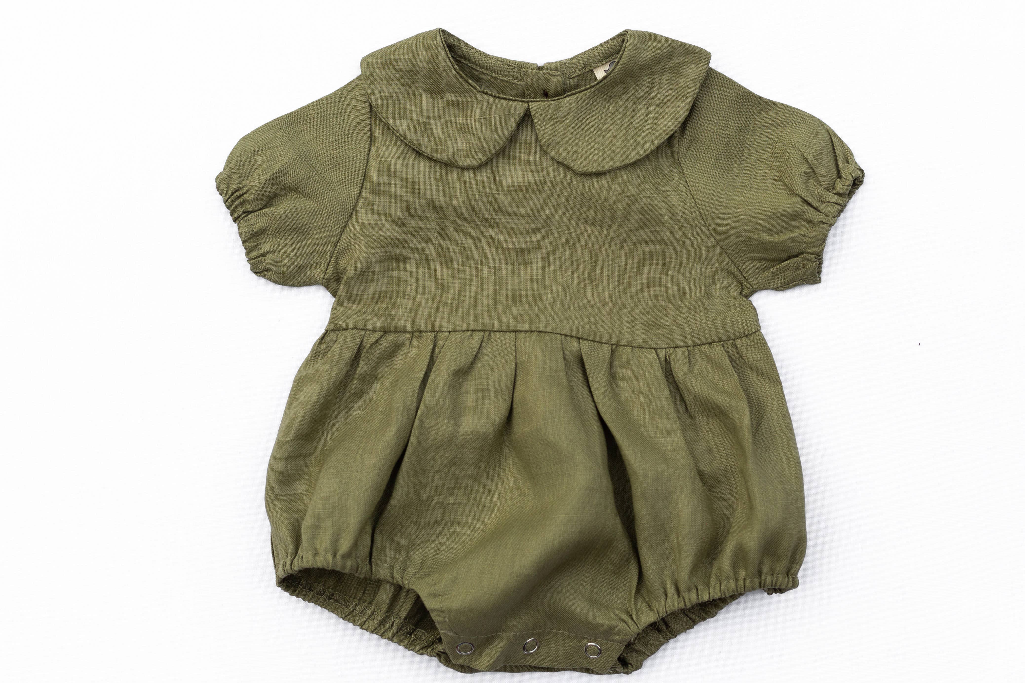 Baby Girl Linen Romper Short sleeve| Allie