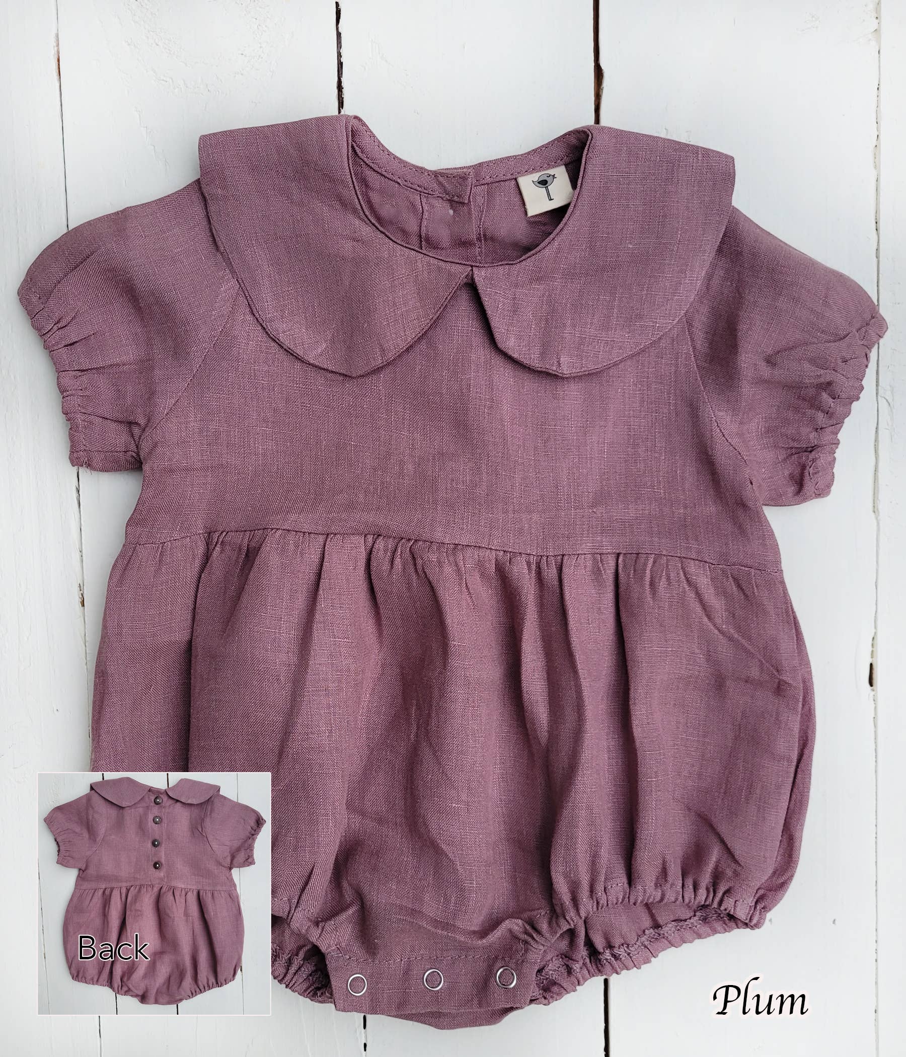 Baby Girl Linen Romper Short sleeve| Allie