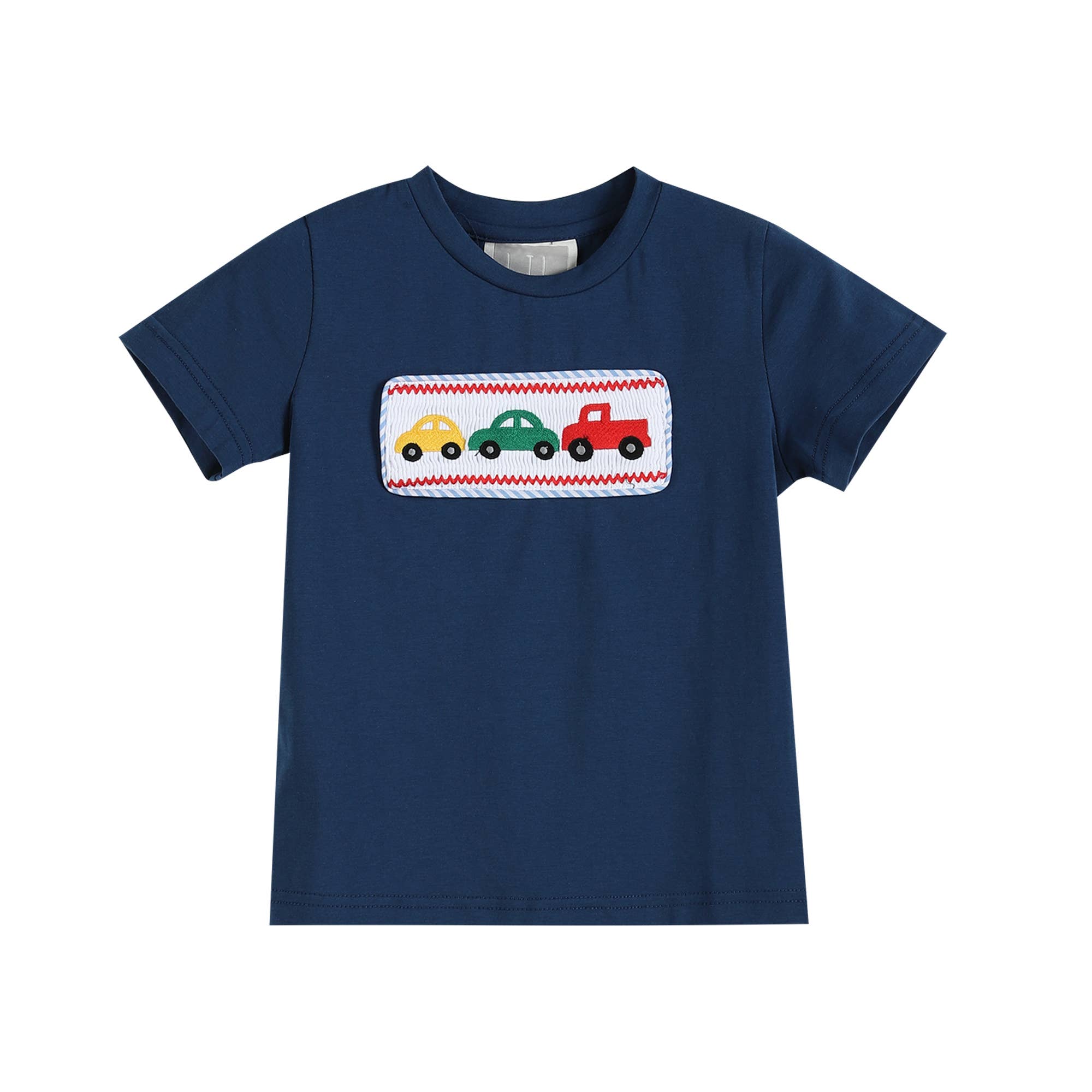 Blue Car Smocked T-Shirt and Shorts 2 pc. Set
