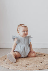 Baby Girl Muslin Romper Short Sleeve with Bow