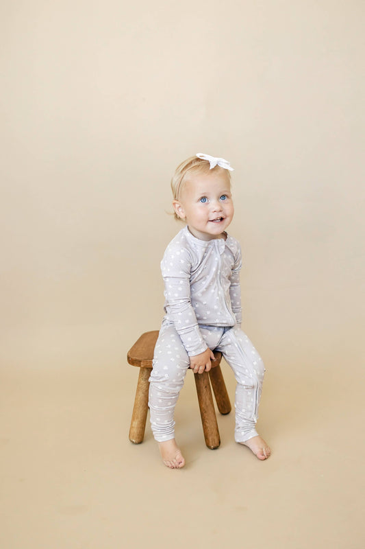 Purple Daisy Floral Bamboo Zippy Romper Baby Pajamas PJs Zip
