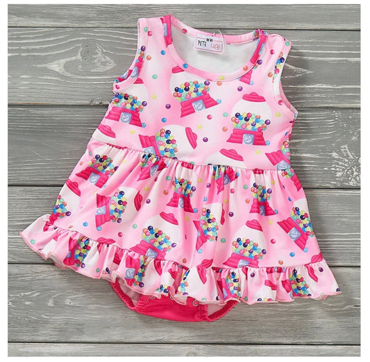 Bubblegum Bliss Print Girl Infant Romper